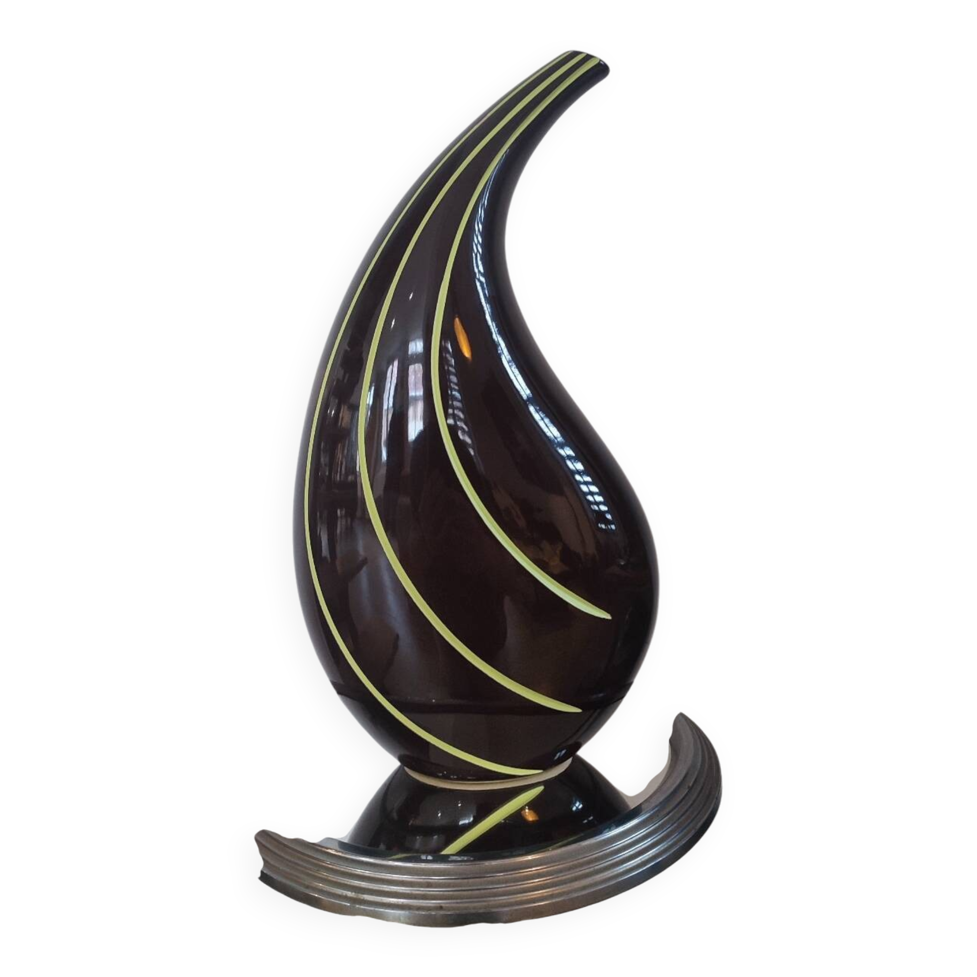 Sculptural ceramic vase, modernist line, designer piece