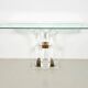 Console table by Charles Hollis Jones in lucite, brass, and glass, 1970.
