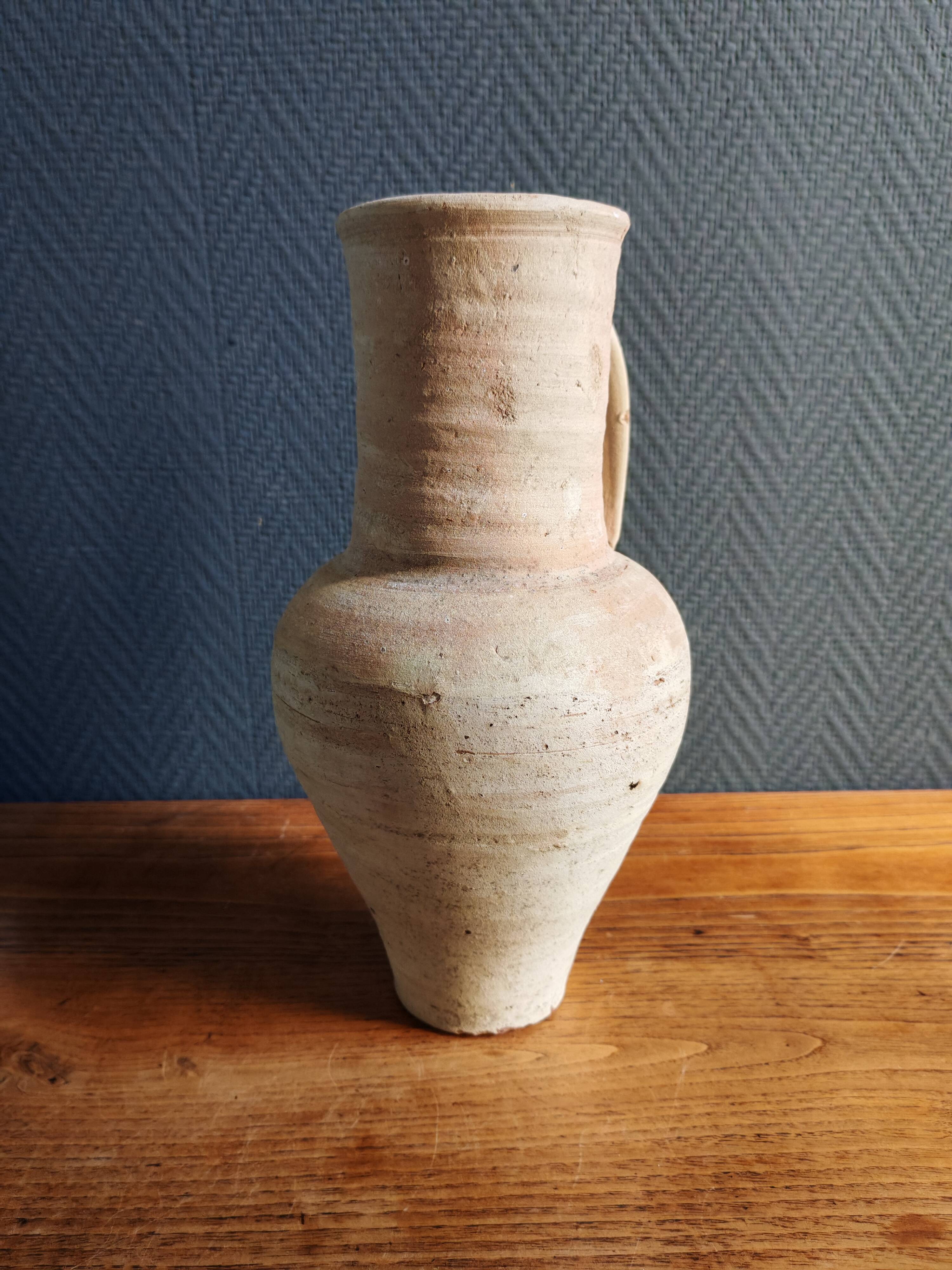 Pichet Ancien en Terre Cuite Non Émaillée | Vase Rustique
