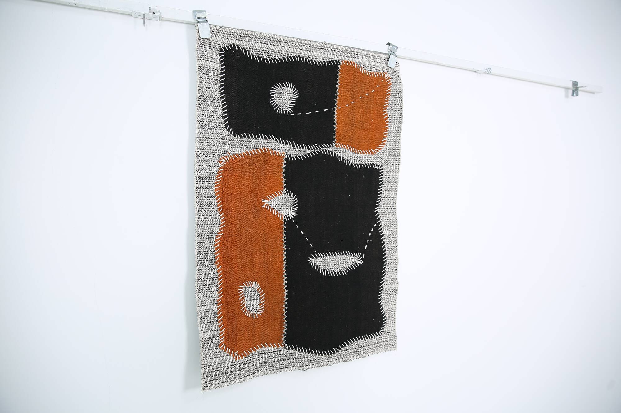 Vintage Turkish Wool Wall Hanging, Handmade Tapestry Rug, 72x106 Cm