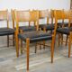 Wooden oval table and 6 matching chairs 60