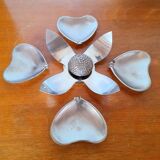 Cendrier fleur de lotus en métal argenté, 1970