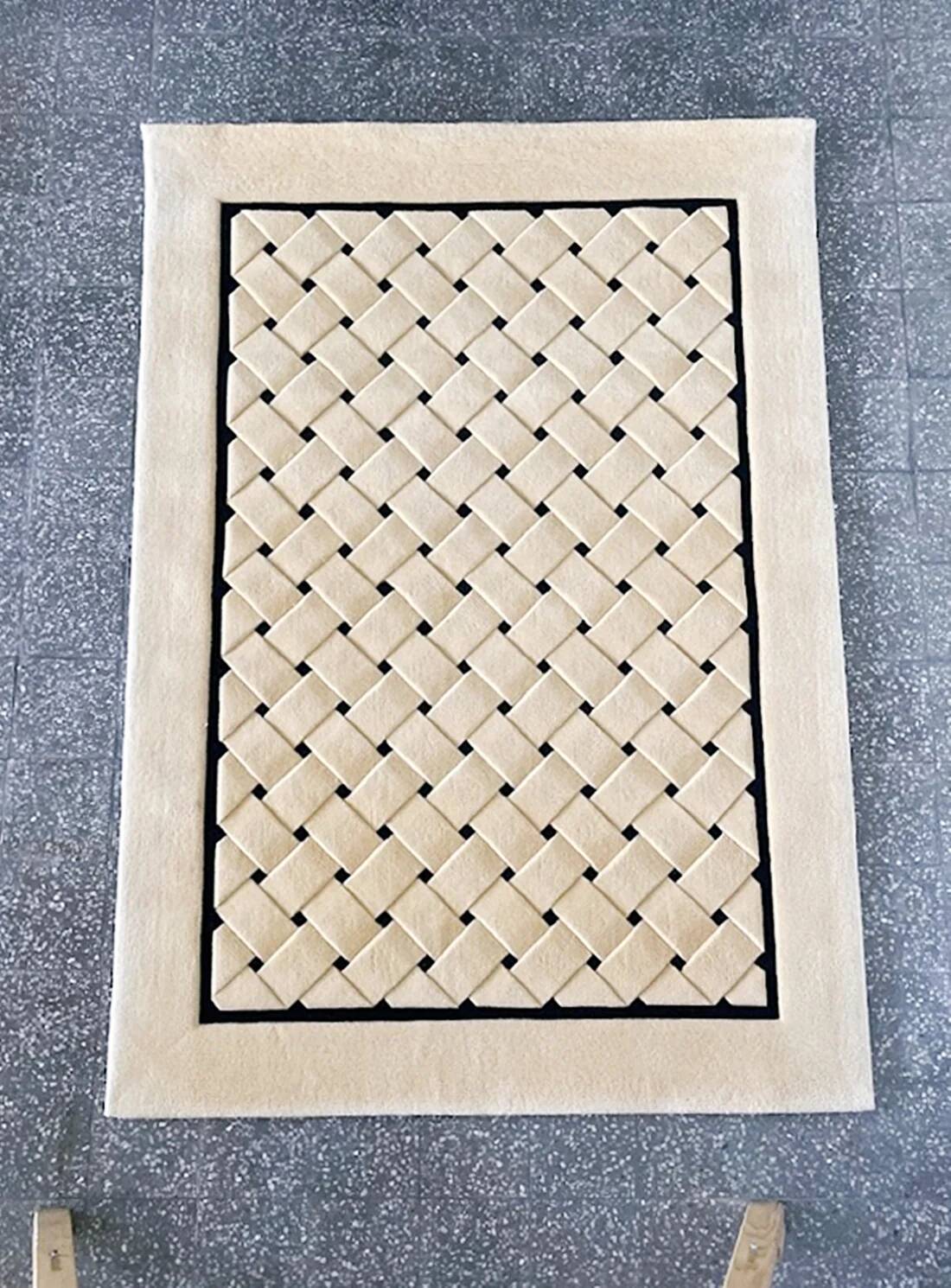 Hand-tufted carpet Interwoven by Tisca France 1990s