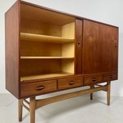 Danish midcentury teak credenza highboard by Ejvind A Johansson