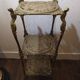 Small old chiseled brass pedestal