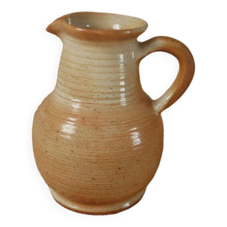Stoneware pitcher vase with handle Scandinavian country decoration handcrafted vintage ceramic