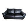 Black leather sofa