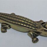 Casse-noix zoomorphe alligator crocodile laiton xl 35cm vintage