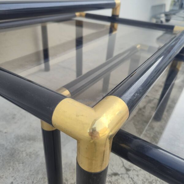 Serie de 3 tables basses gigognes design 1970s vintage