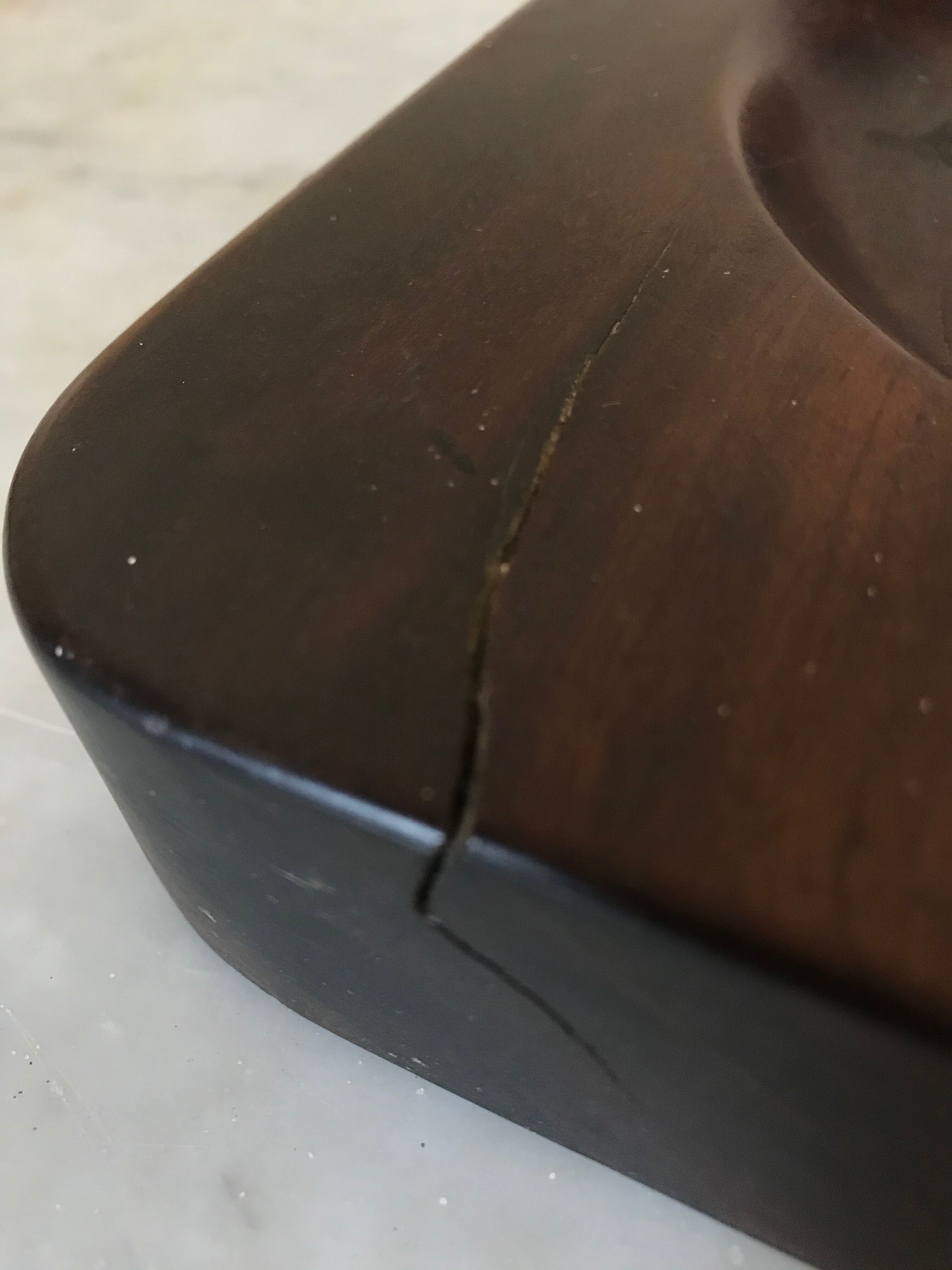 Vintage trinket bowl in solid wood