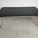 USM Haller T59 table in black laminate and chrome steel