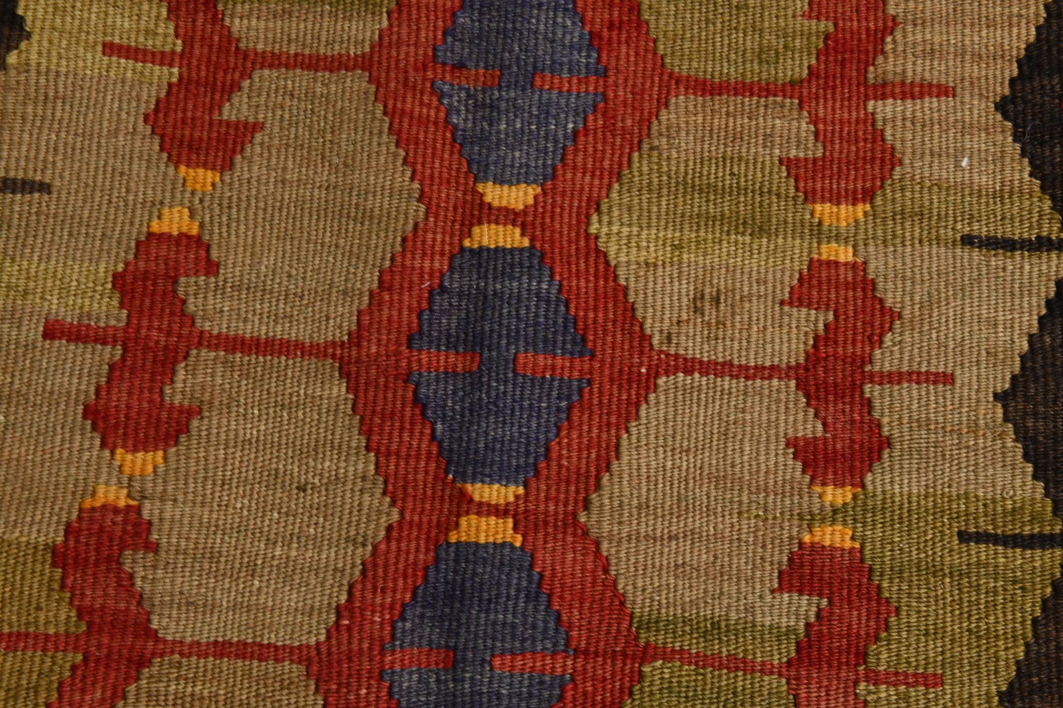 5x12 Soft Red and Orange Anatolian Kilim Rug, Wool Kilim Carpet, 139x377Cm