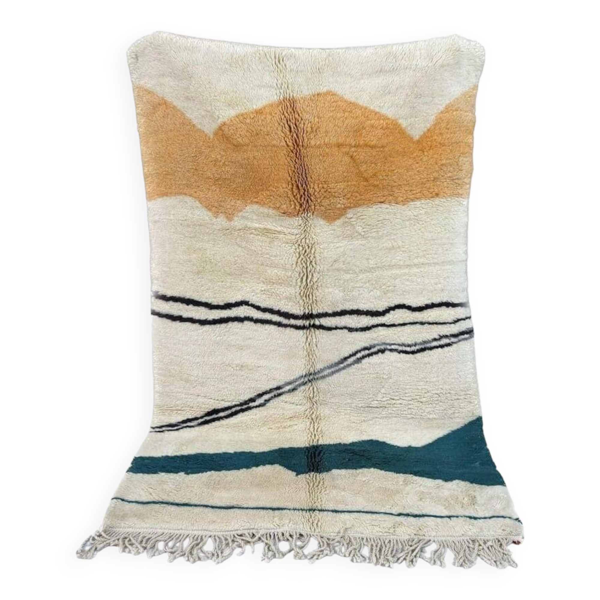 Colorful handmade Berber wool rug