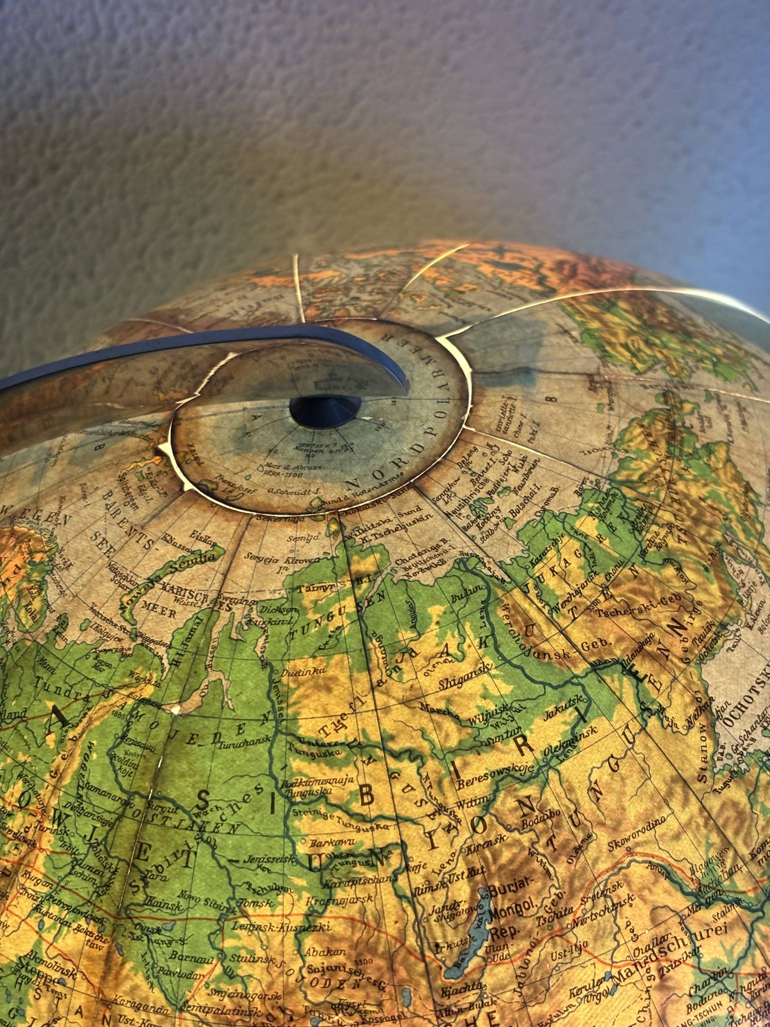 Globe vintage 1940 terrestre verre Duo Erdglobus Berlin - 42 cm