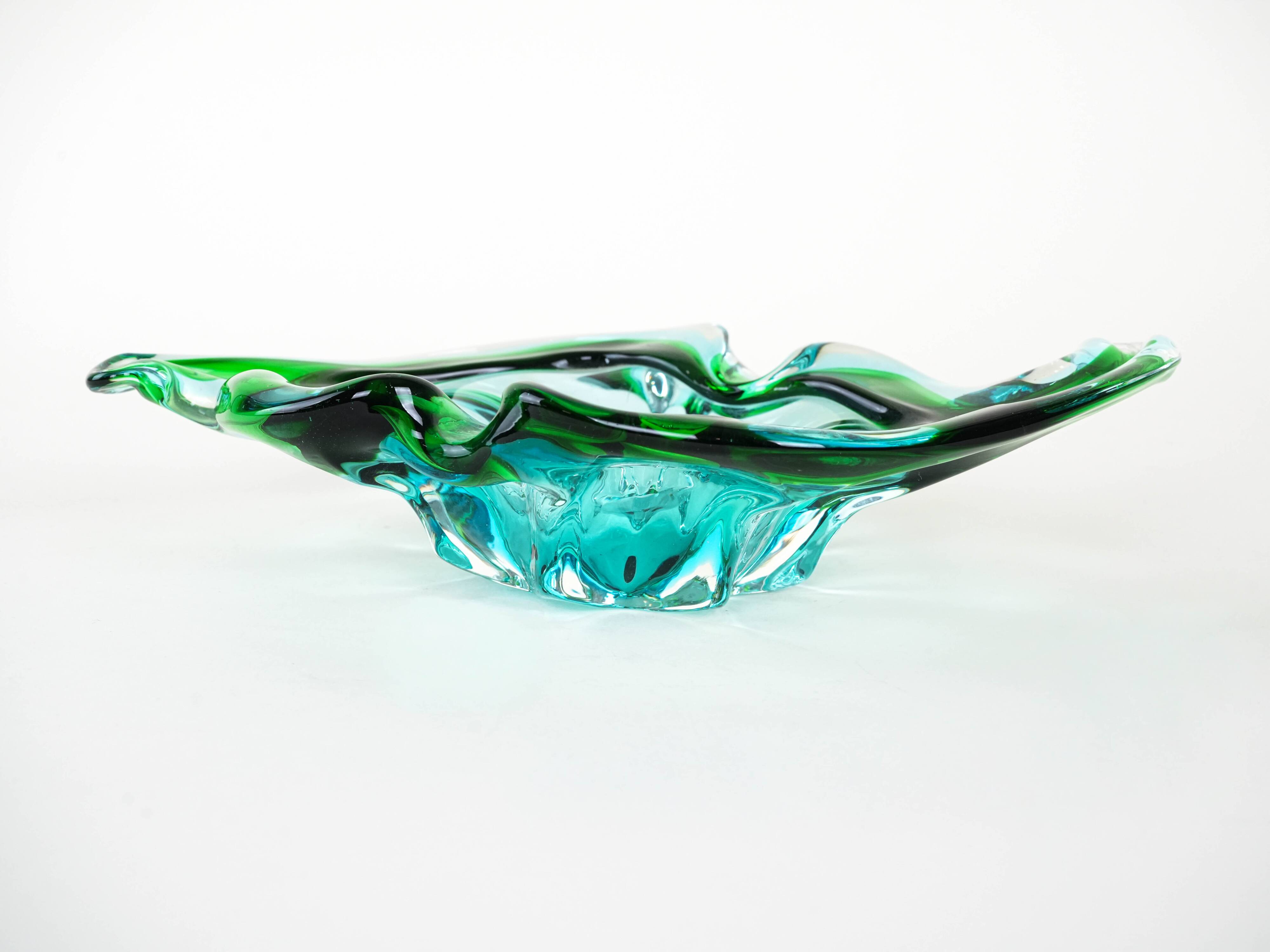 Platter, Murano glass, Italian design, 1960s, made in Italy