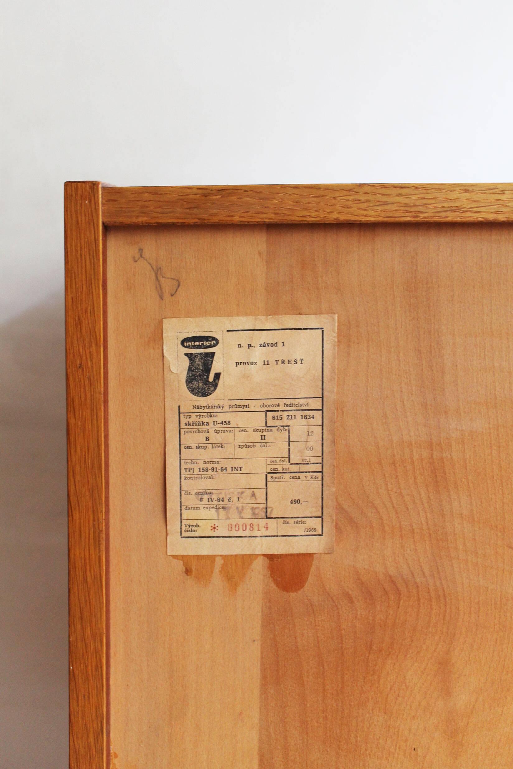 Original 1960s U-458 Sideboard by Jiří Jiroutek, Czechoslovakia
