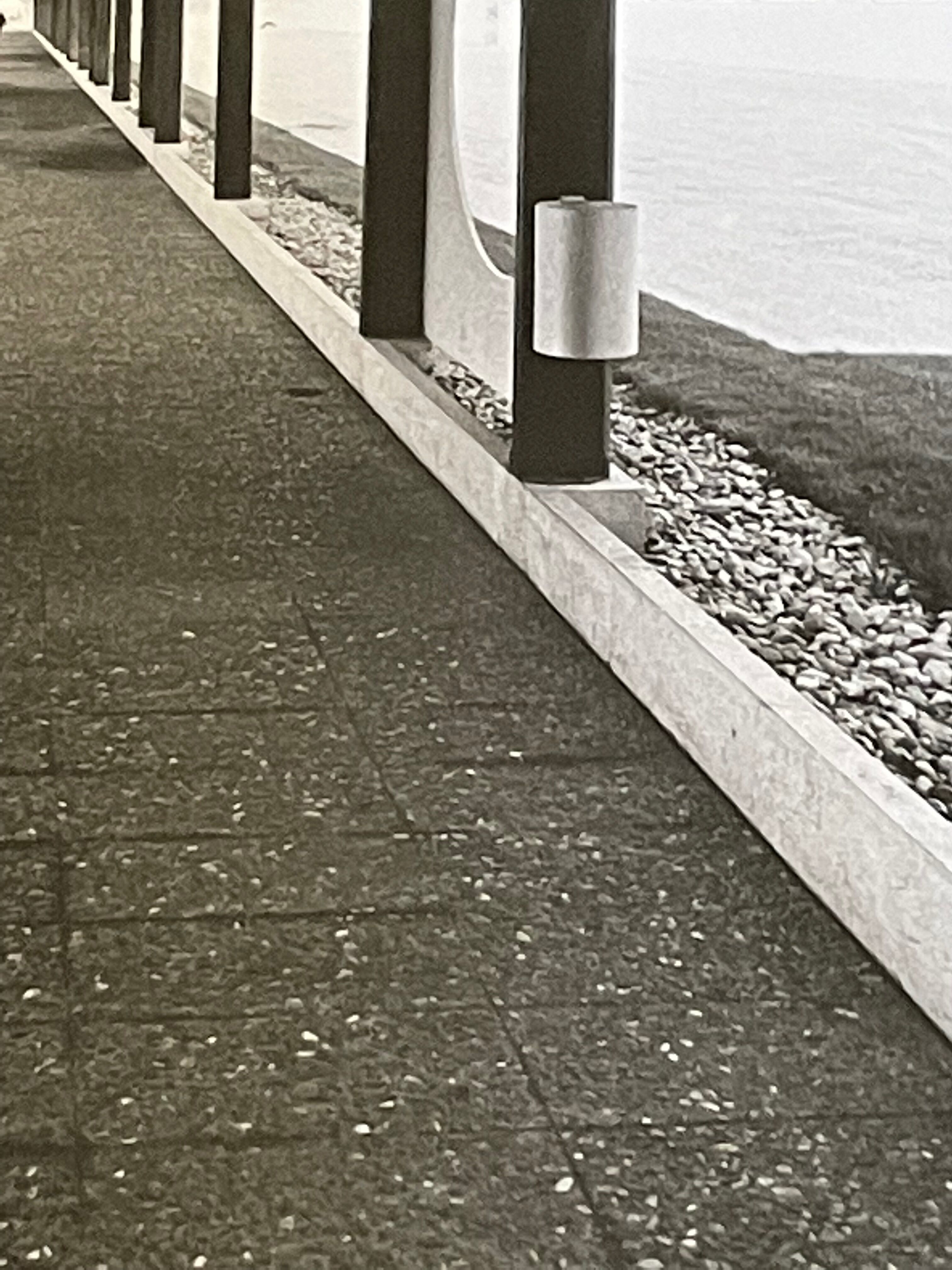 Photograph black and white silver print circa 1970 architecture