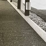 Photograph black and white silver print circa 1970 architecture