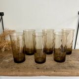 6 LUMINARC France smoked glasses
