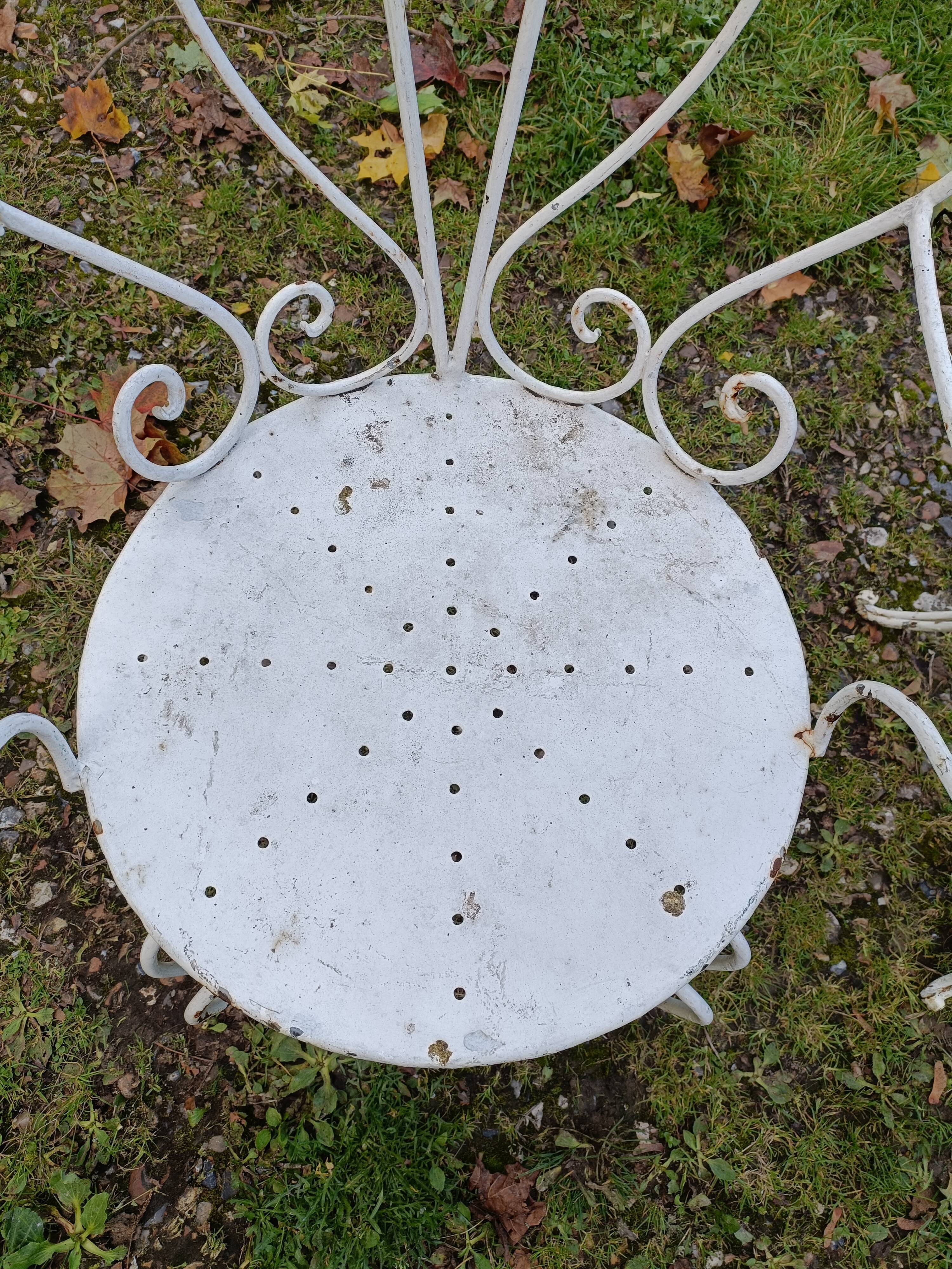 Paire de fauteuils de jardin anciens fer plein métal