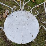 Paire de fauteuils de jardin anciens fer plein métal