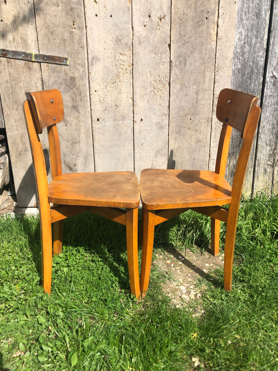 Paire de chaises bistrot style scandinave bois