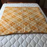 Couverture 220 X 240 motifs écossais et fleurs 70's