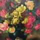 Old still life signed with roses.