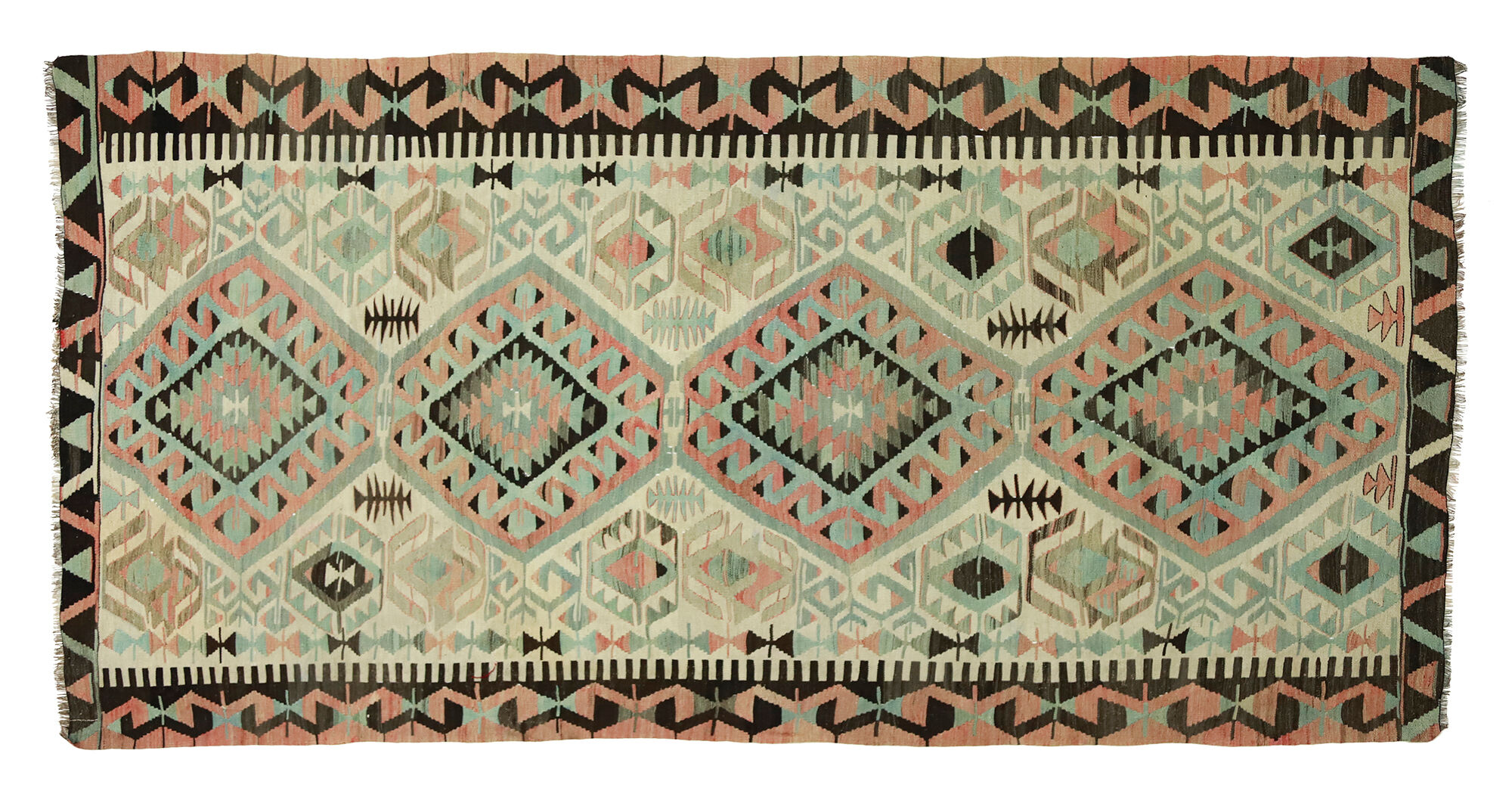 Anatolian handmade kilim rug 291 cm x 150 cm