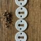 Set of 4 porcelain lock rosettes with gold screws – vintage