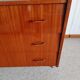 Vintage chest of drawers 3 drawers - varnished teak - Scandinavian style - retro patterns - 60s