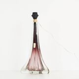 Vintage French crystal glass table lamp in the style of Val Saint Lambert