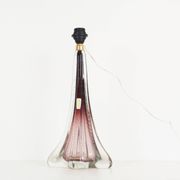 Vintage French crystal glass table lamp in the style of Val Saint Lambert