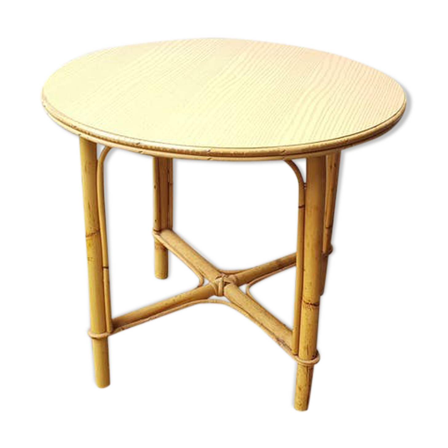 Rattan side table