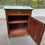 Louis XVI buffet with a confiturier in wood and white marble from the 19th century.