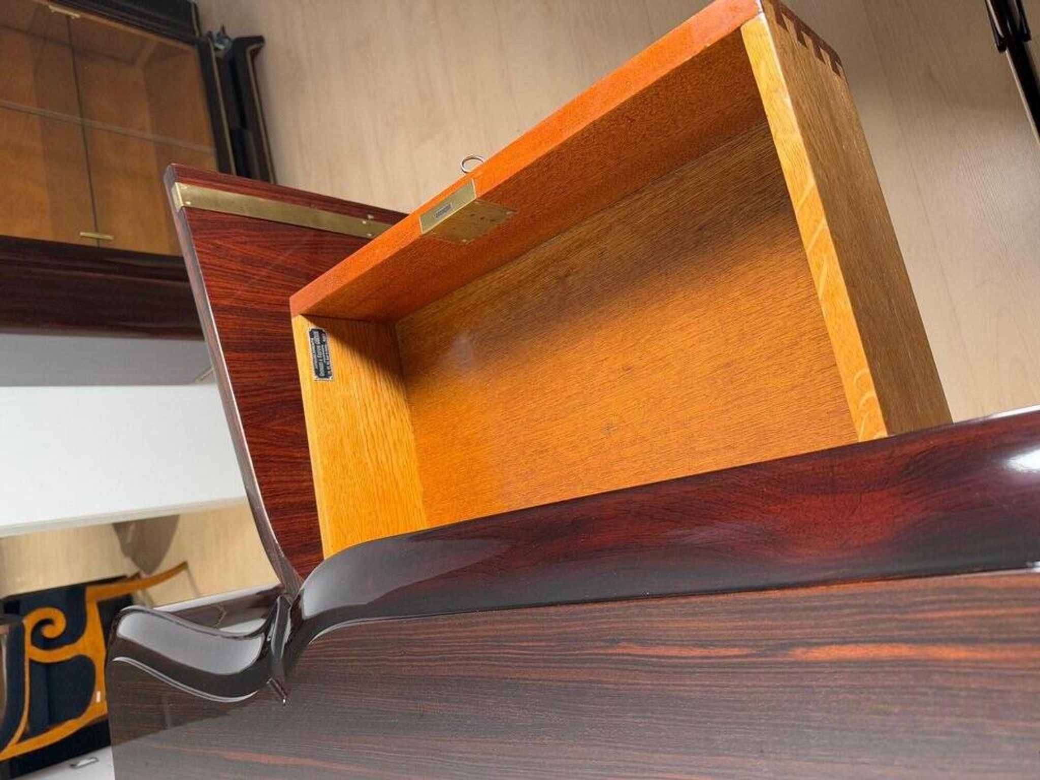 Art Deco Sideboard in Macassar Ebony and Brass, Paris, 1930s