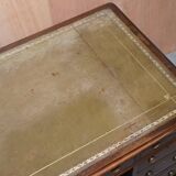 George III double-sided partner's desk in walnut circa 1780 with original handles.