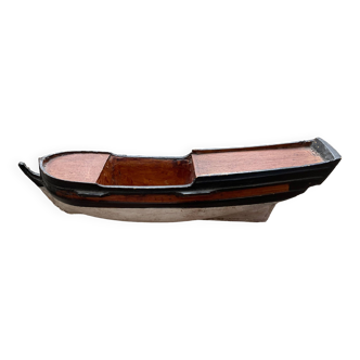 Old vintage barque boat model in painted wood