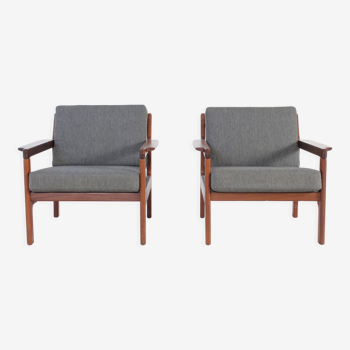 Ensemble de deux fauteuils en teck danois années 1960