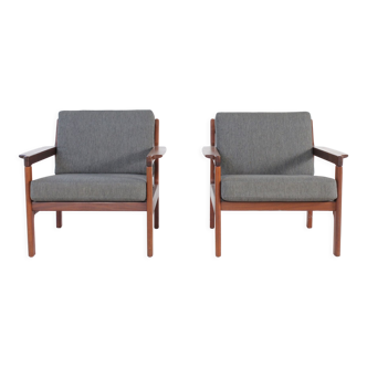 Ensemble de deux fauteuils en teck danois années 1960