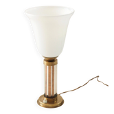 Art Deco lamp with copper and crystal tubes.