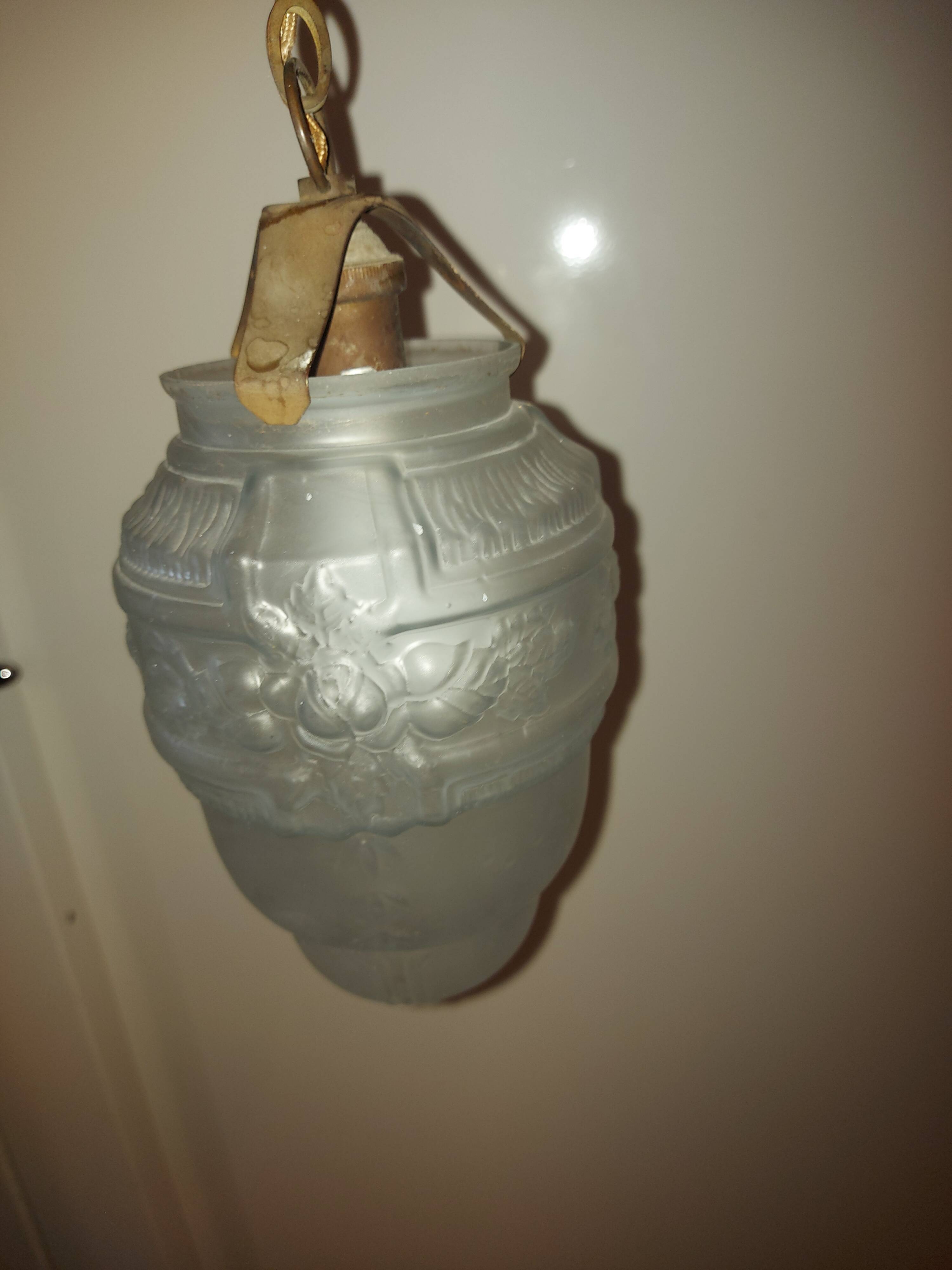 Art Deco chandelier in molded blown glass