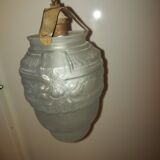 Art Deco chandelier in molded blown glass