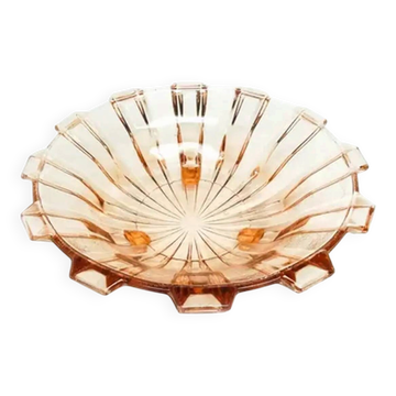 Art Deco fruit bowl, glass, Val Saint Lambert, Belgium, 1950s