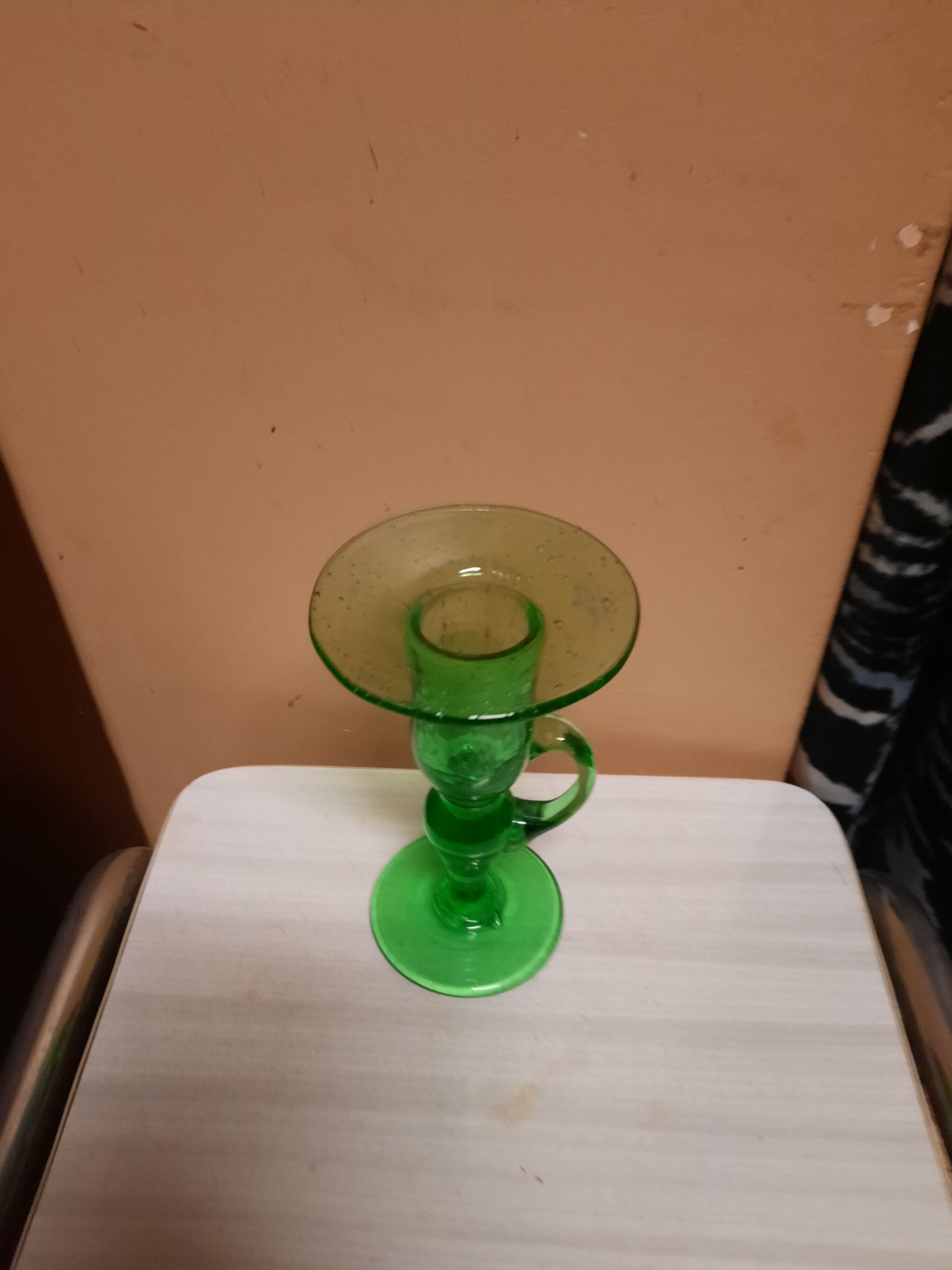 Biot glass candle holder