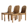 Oak and rattan chair, set of 4
