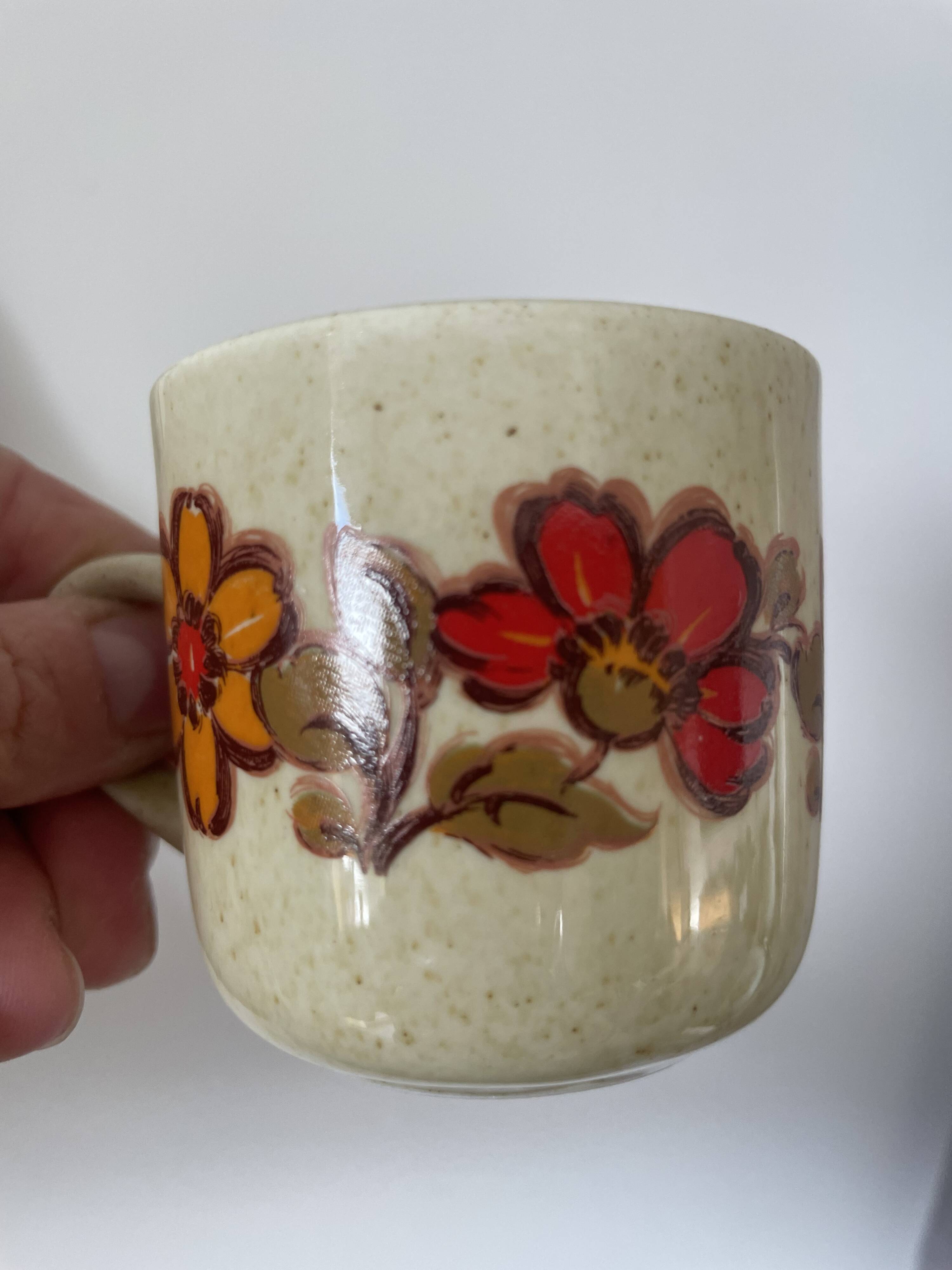 6 Weidmann Italian porcelain cups and saucers with floral design