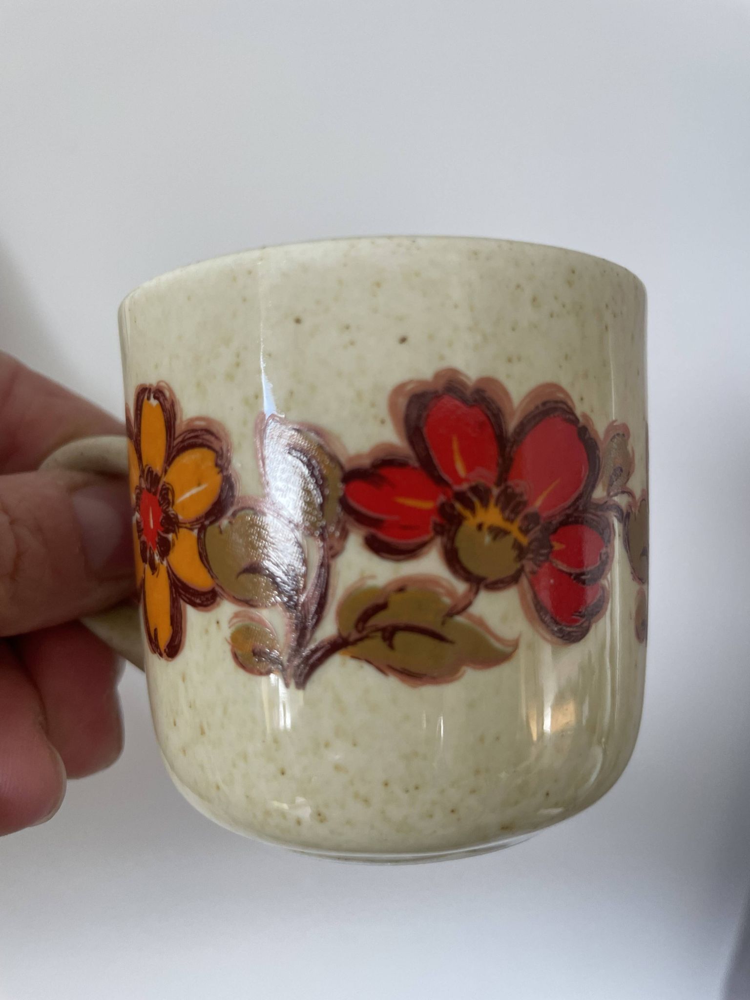 6 Weidmann Italian porcelain cups and saucers with floral design