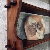 Brutalist shelf with dowels in solid oak