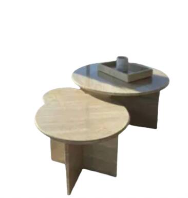 Trio de table basse Gigognes x 100% Travertin Romain